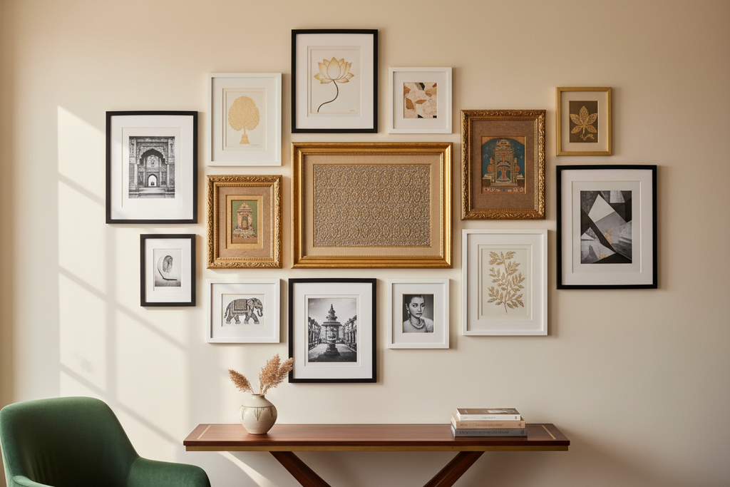 How to Mix Black, White & Golden Frames Like an Interior Designer