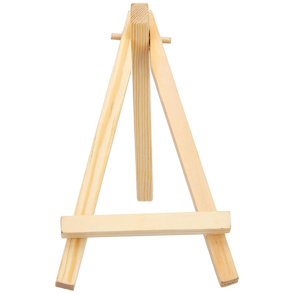 Mini Wooden Display Easel Tripod Stand and Canvas Panels (4x4 inches) | Acid-Free | MDF Board | Anti-Fungal | for Oil & Acrylic Painting (Set of 5)