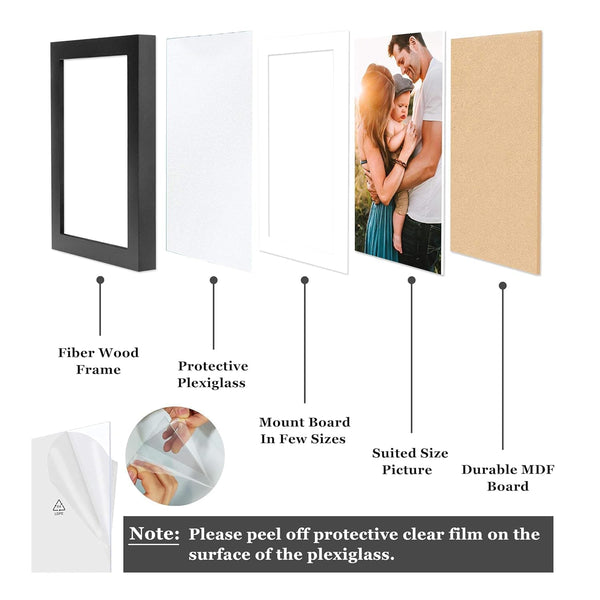 Premium Synthetic Italian Fiber Collage Wall Photo Frames