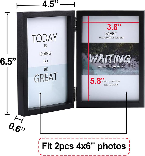 Double Picture Frame Wooden Hinged Photo Frame Definition Glass Stand
