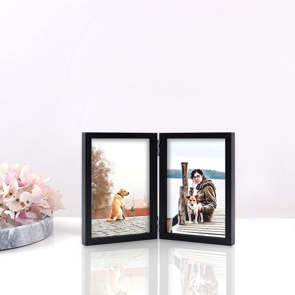 Double Picture Frame Wooden Hinged Photo Frame Definition Glass Stand