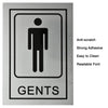 Cool Silver Metal Gents Ladies Toilet Sign Board StickersGlass Door, Wooden DoorSelf Adhesive Restroom Sign board for DoorLadies and Gents Sign for Offices Hospitals Mall and Business