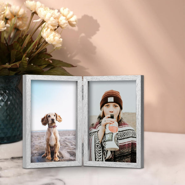 Double Picture Frame Wooden Hinged Photo Frame Definition Glass Stand