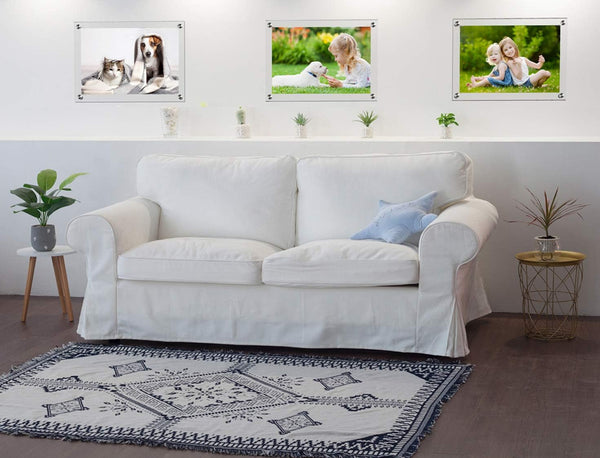 Clear Acrylic Wall Mount Floating Double Panels Frameless Picture Frame