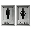 Cool Silver Metal Gents Ladies Toilet Sign Board StickersGlass Door, Wooden DoorSelf Adhesive Restroom Sign board for DoorLadies and Gents Sign for Offices Hospitals Mall and Business