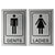 Cool Silver Metal Gents Ladies Toilet Sign Board StickersGlass Door, Wooden DoorSelf Adhesive Restroom Sign board for DoorLadies and Gents Sign for Offices Hospitals Mall and Business