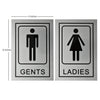 Cool Silver Metal Gents Ladies Toilet Sign Board StickersGlass Door, Wooden DoorSelf Adhesive Restroom Sign board for DoorLadies and Gents Sign for Offices Hospitals Mall and Business