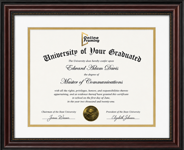 Executive Carved Certificate Display Frame | Premium Wall-Mounted Degree, Diploma & Award Frame with Crystal Clear Acrylic