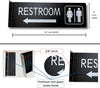 Restroom Sign for Business, Thick Aluminum, Double Sided Hallway Bathroom Sign with Screws, Laser Engraved UV Printed, 4x12 Inches