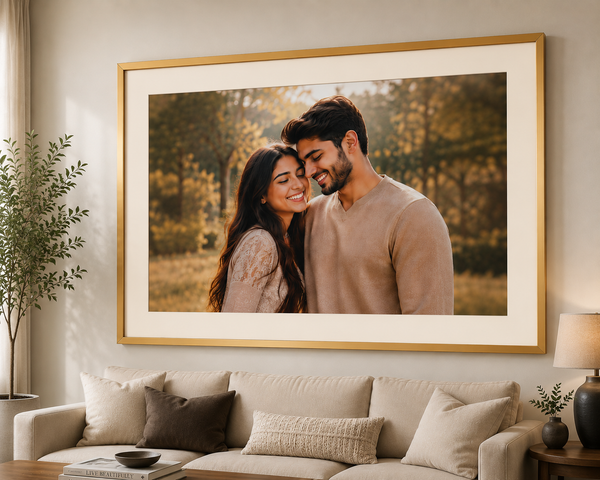 Premium Royal Gold Metal Photo Frame | Elegant Aluminum Picture Frame for Wall Decor, Photos, Artwork & Certificates