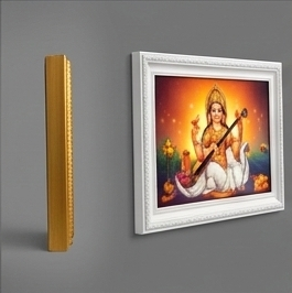 Premium Golden Framed Goddess Saraswati Wall Art for Home Decor