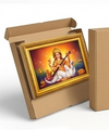 Premium Golden Framed Goddess Saraswati Wall Art for Home Decor