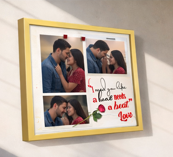 Custom Birthday Photo Frame for Wife – Romantic Memory Collage Gift