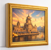 Premium Golden Architectural Cityscape Wall Art Frame Decor