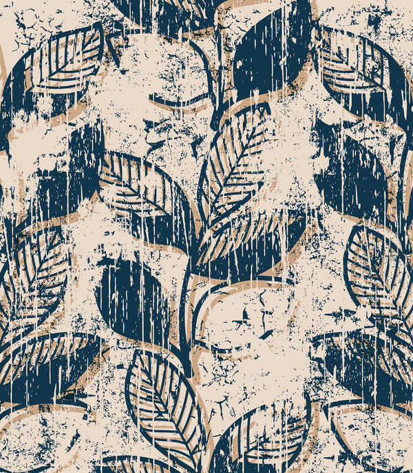 twigs with leaves vintage pattern grunge style