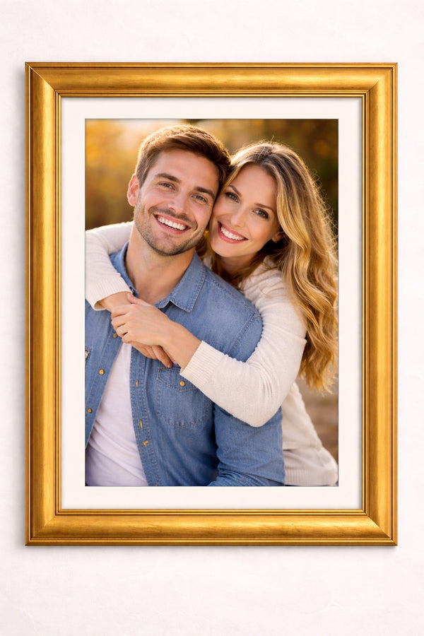 Golden Plain Pure Wood Frame