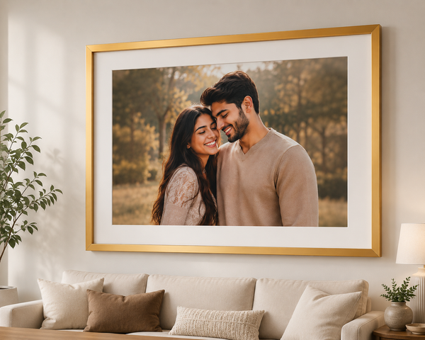 Premium Royal Gold Metal Photo Frame | Elegant Aluminum Picture Frame for Wall Decor, Photos, Artwork & Certificates