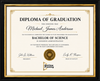 Executive Certificate Display Frame | Premium Wall-Mounted Degree & Diploma Frame with Crystal Clear Acrylic