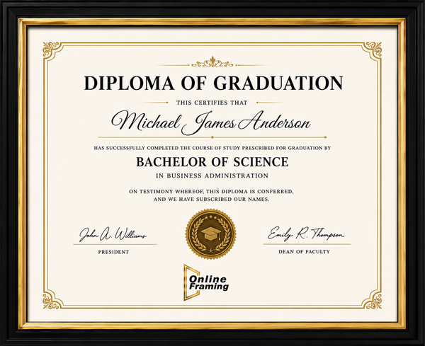 Executive Certificate Display Frame | Premium Wall-Mounted Degree & Diploma Frame with Crystal Clear Acrylic
