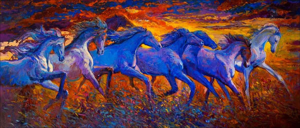 7 Horses Painting In Bedroom