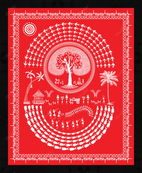 Warli Painting On Canvas