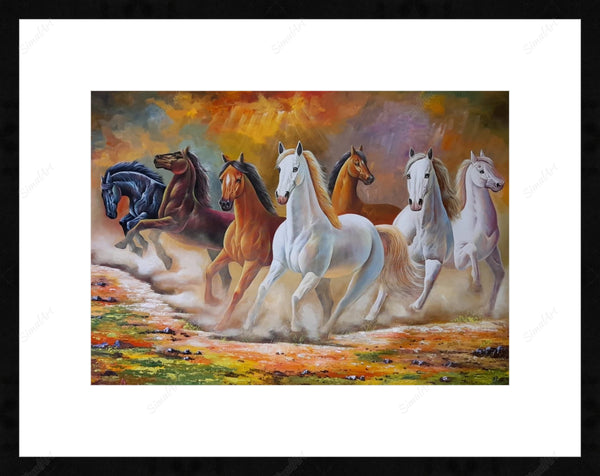 7 Horses Painting In Bedroom