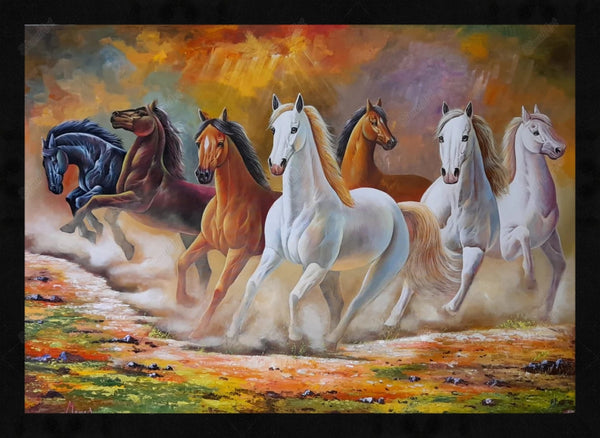 7 Horses Painting In Bedroom