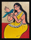 Beautiful Antique Vintage Handpainted Jamini Roy Style Indian Fo