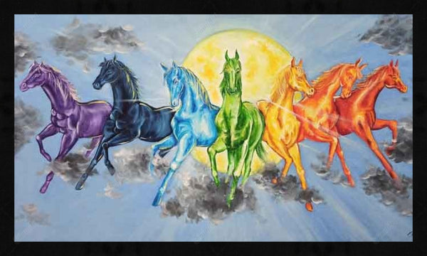 7 Horses Painting In Bedroom