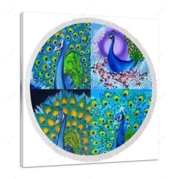 Acrylic Round Canvas Painting