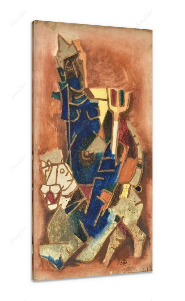 Blue Figure Mf Husain