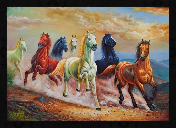 7 Horses Painting In Bedroom
