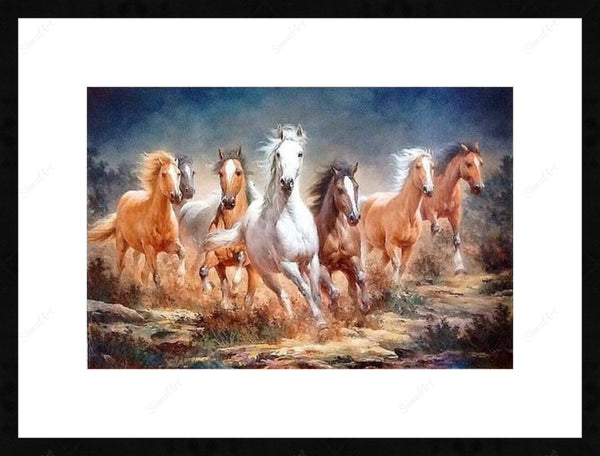 7 Horses Painting In Bedroom