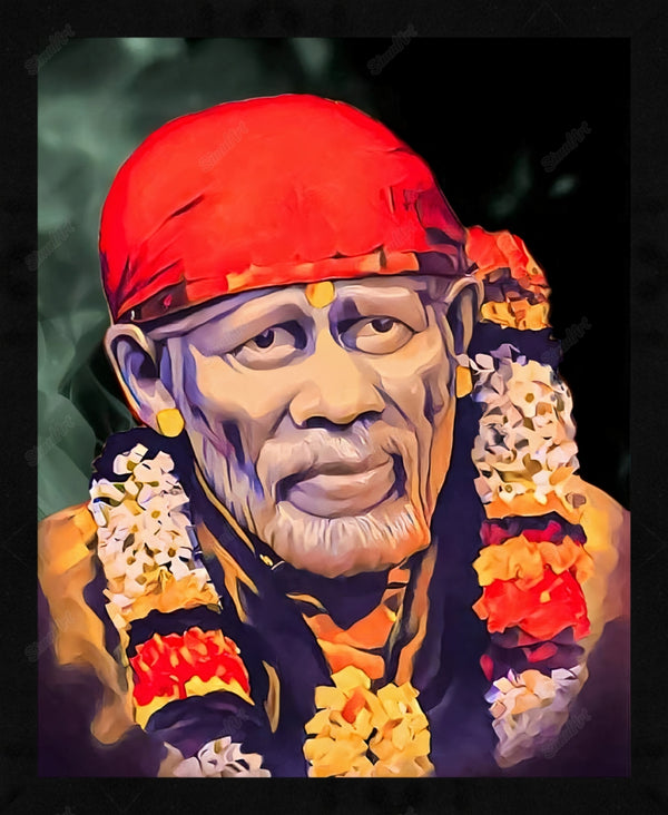 sai baba wall painting