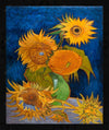 Vase with Five Sunflowers