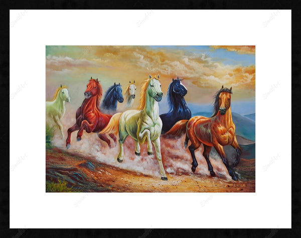 7 Horses Painting In Bedroom