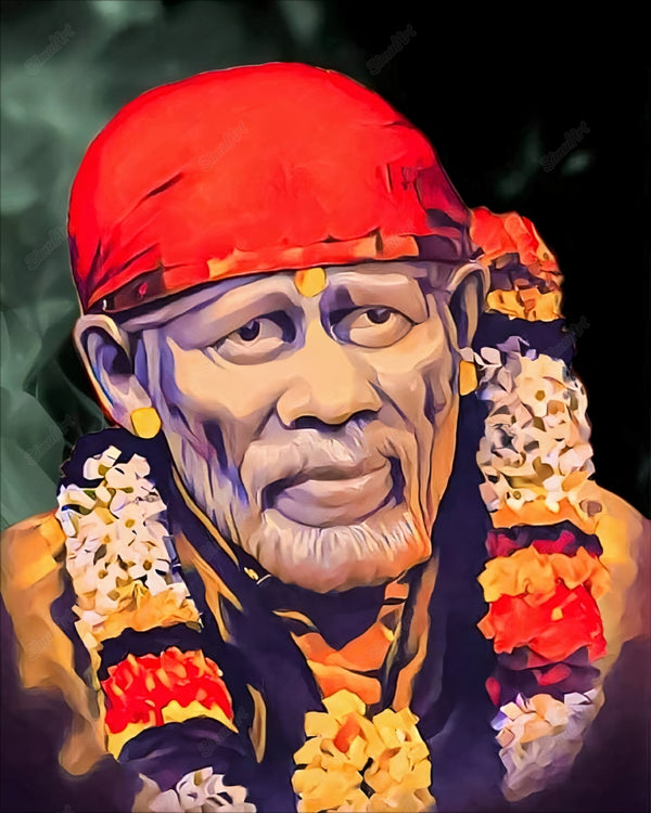 sai baba wall painting