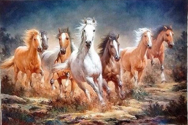 7 Horses Painting In Bedroom