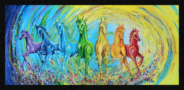 7 Horses Painting In Bedroom