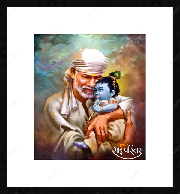 abstract sai baba painting
