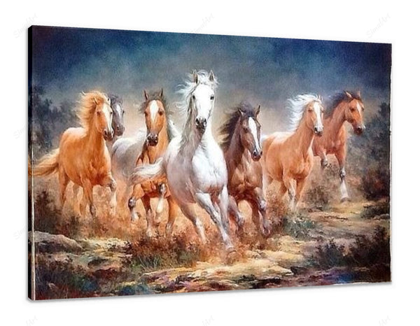 7 Horses Painting In Bedroom