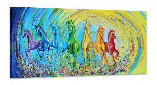 7 Horses Painting In Bedroom