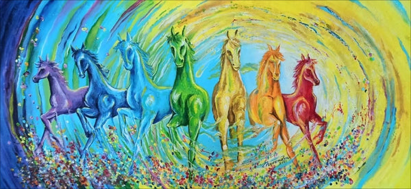 7 Horses Painting In Bedroom