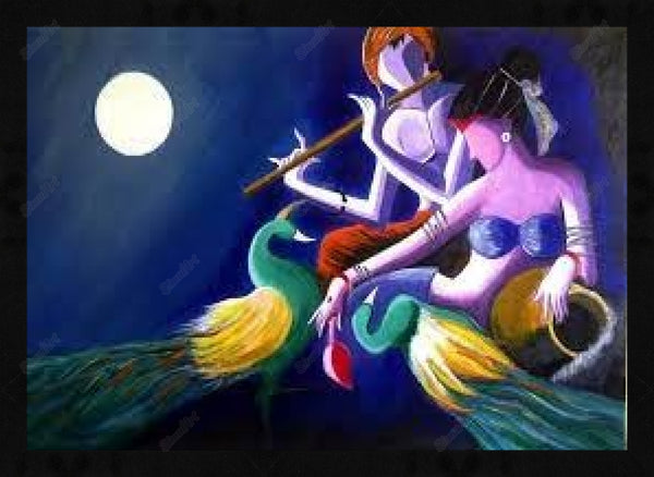 Radha Krishna By Mf Hussain