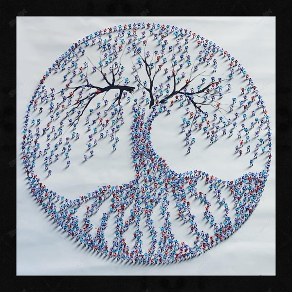 Acrylic Round Canvas Painting