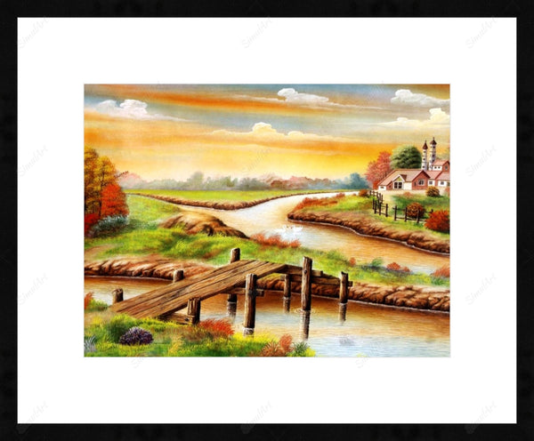 Village Watercolor Painting
