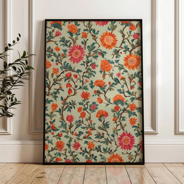 Floral Print Indian Folk Art Traditional Indian Floral Printable Wall Art