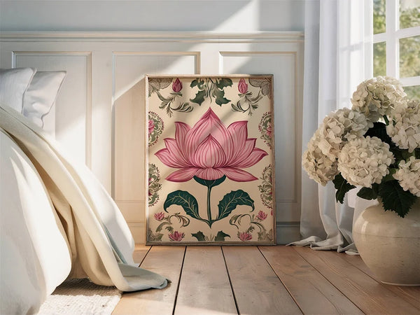 Floral Print Indian Folk Art Traditional Indian Floral Printable Wall Art