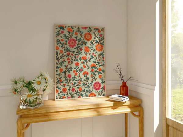 Floral Print Indian Folk Art Traditional Indian Floral Printable Wall Art