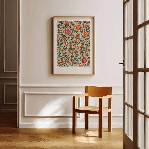 Floral Print Indian Folk Art Traditional Indian Floral Printable Wall Art